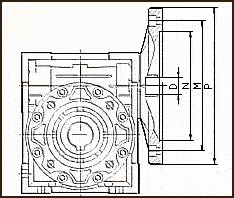 Присоединительные размеры входного фланца NMRV